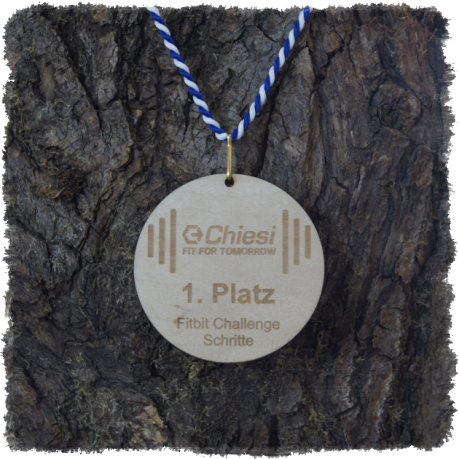 Sperrholzmedaille, Holzmedaille rund 65 mm.