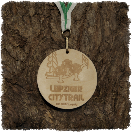 Sperrholzmedaille, Holzmedaille rund 65 mm.