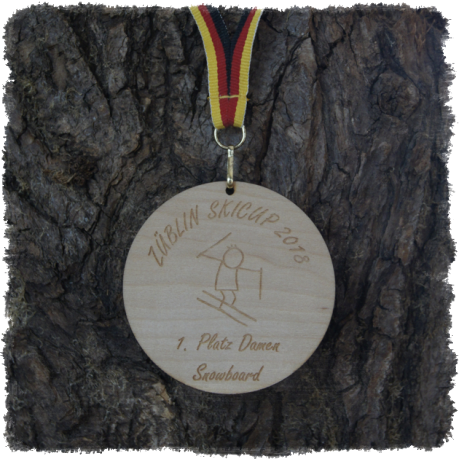 Sperrholzmedaille, Holzmedaille rund 75 mm