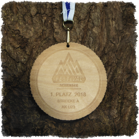 Sperrholzmedaille, Holzmedaille rund 80 mm.