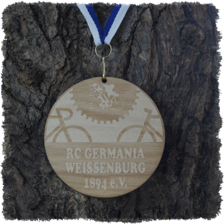 Sperrholzmedaille, Holzmedaille rund 80 mm.