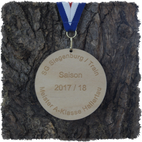 Sperrholzmedaille, Holzmedaille rund 80 mm.