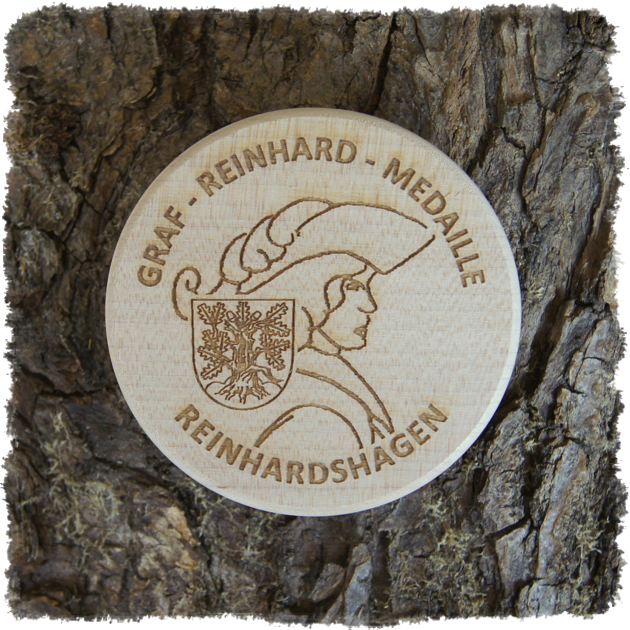 Holzmedaille aus Ahorn Vollholz 80 x 10 mm